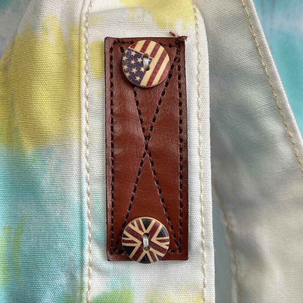 Denim Distillery Heritage America White Button Down Colorful Paint Pattern Shirt - Picture 9 of 16